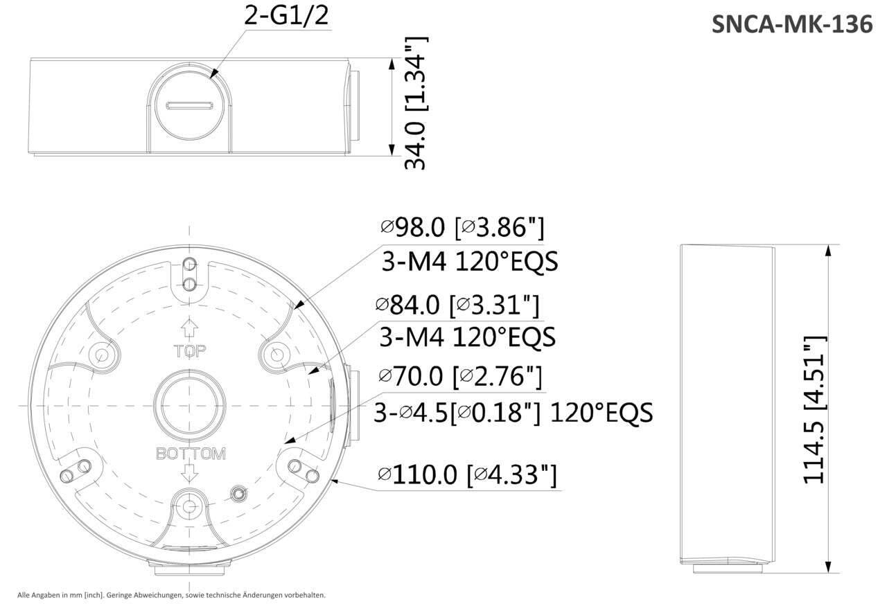 BWA-MK-136 BURG GARD, Adapter / Anschlussbox für die BURGcam DOME 303 / DOME 3030 sowie BWNC-241FDIF / BWNC-442FDIF-G2