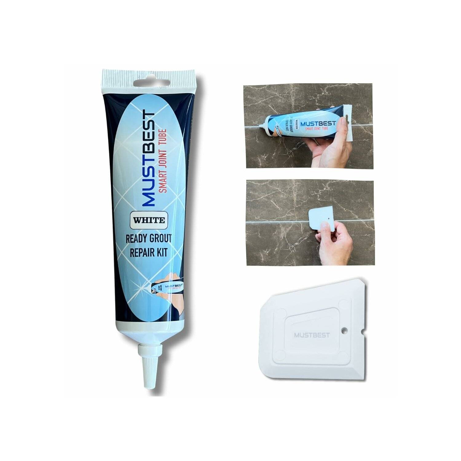 Schnell trocknendes Fliesenmörtelreparatur Füllungen | 380 ml, Weiß