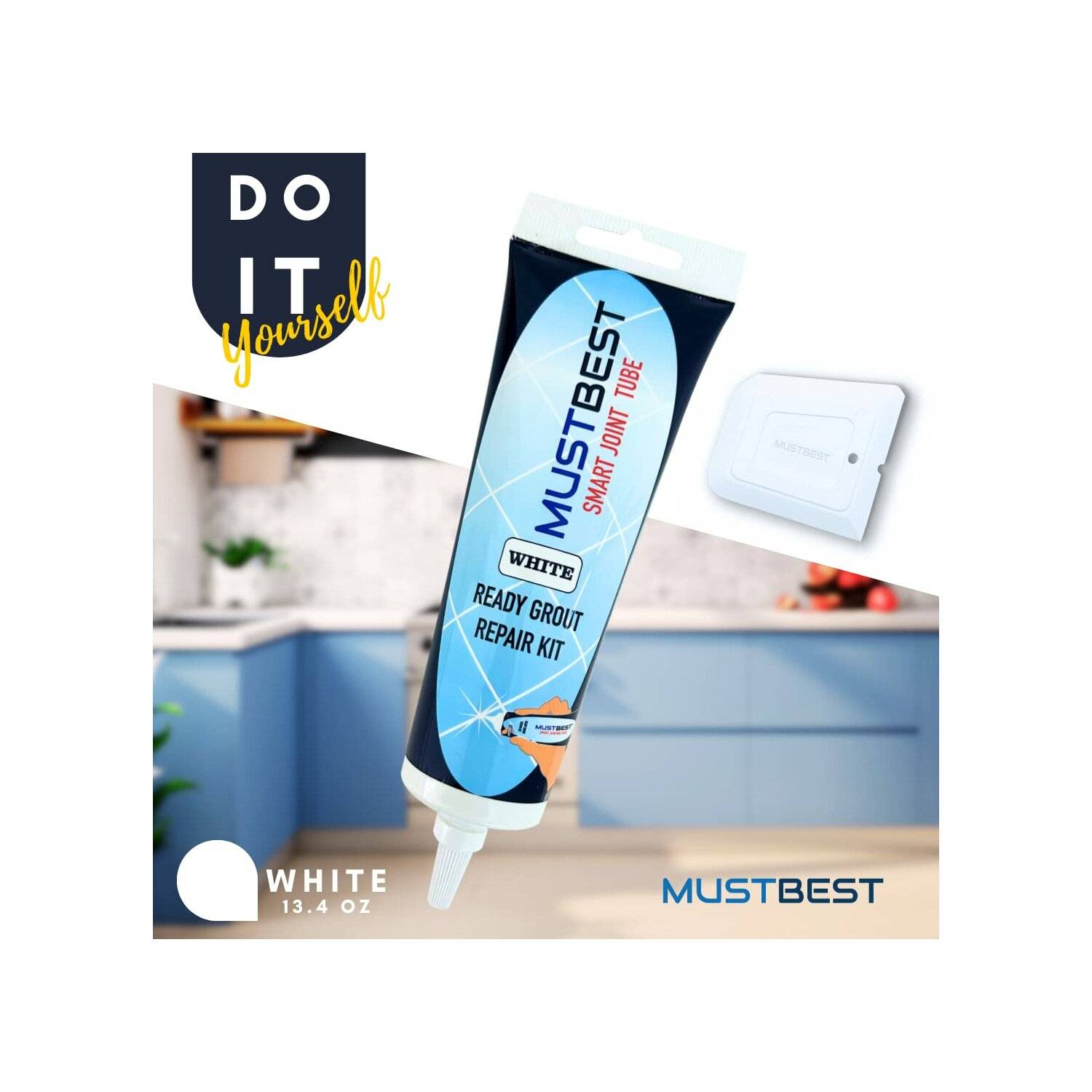 Schnell trocknendes Fliesenmörtelreparatur Füllungen | 380 ml, Weiß