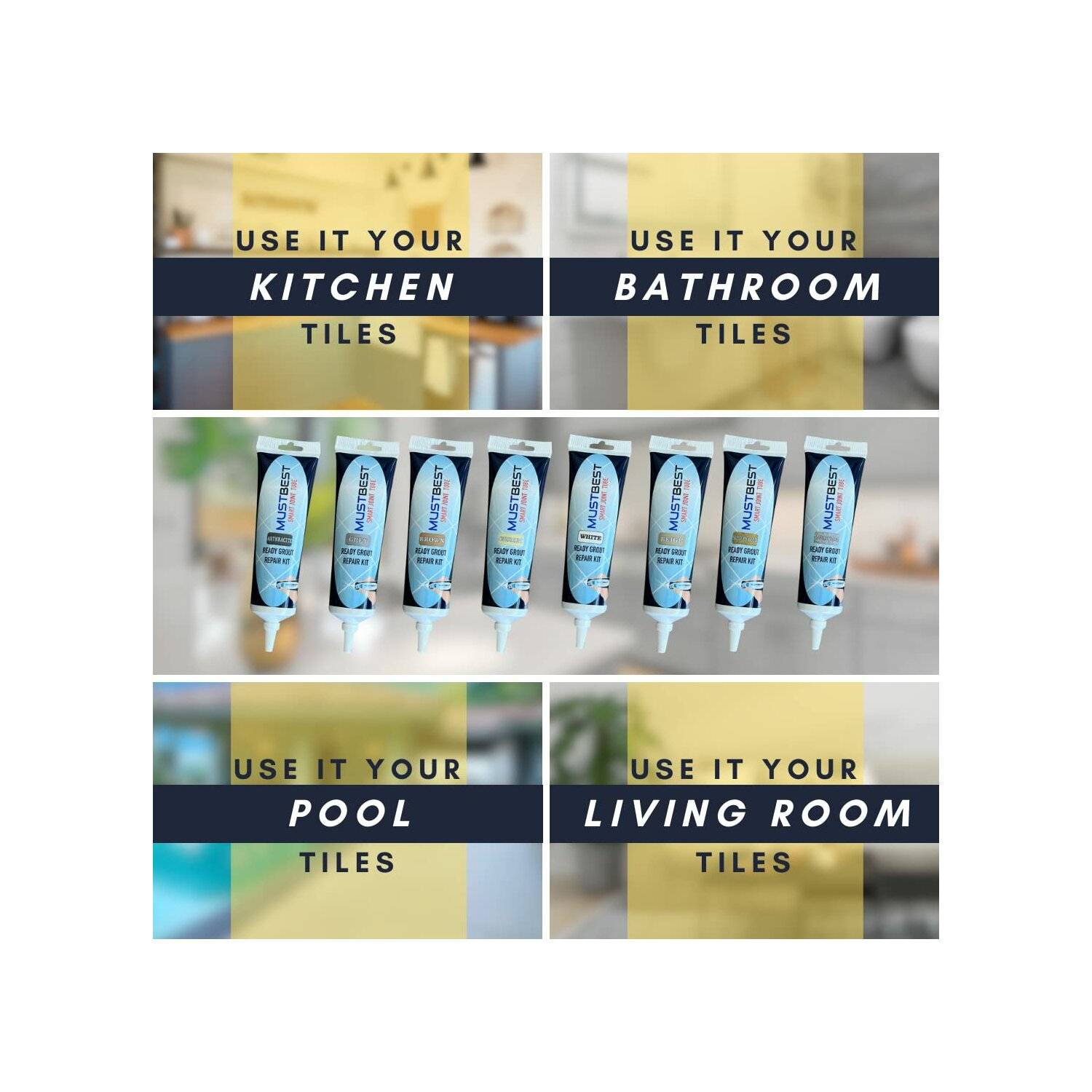 Schnell trocknendes Fliesenmörtelreparatur Füllungen 380 ml, Anthrazit