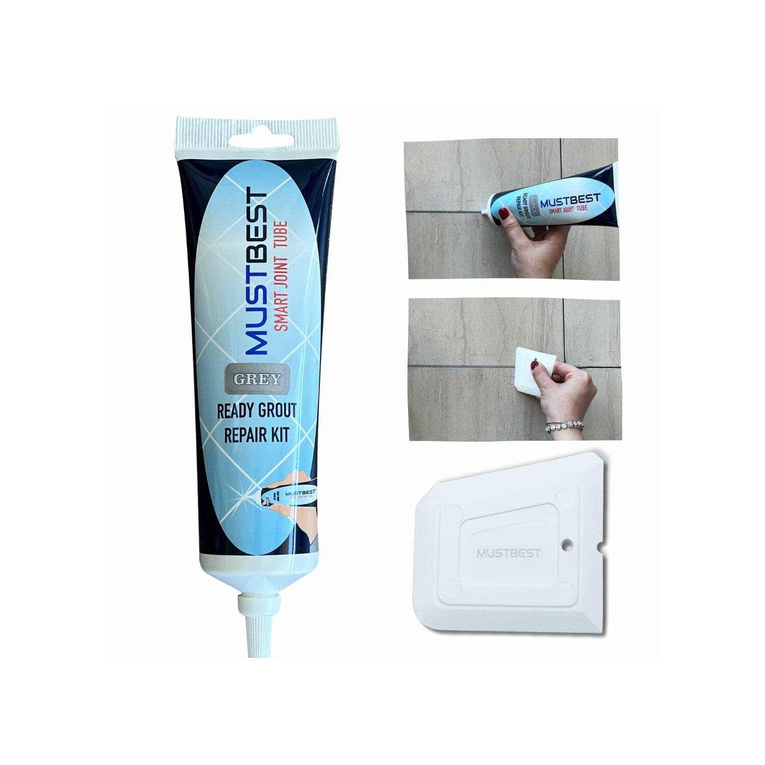Schnell trocknendes Fliesenmörtelreparatur Füllungen | 380 ml, Grau
