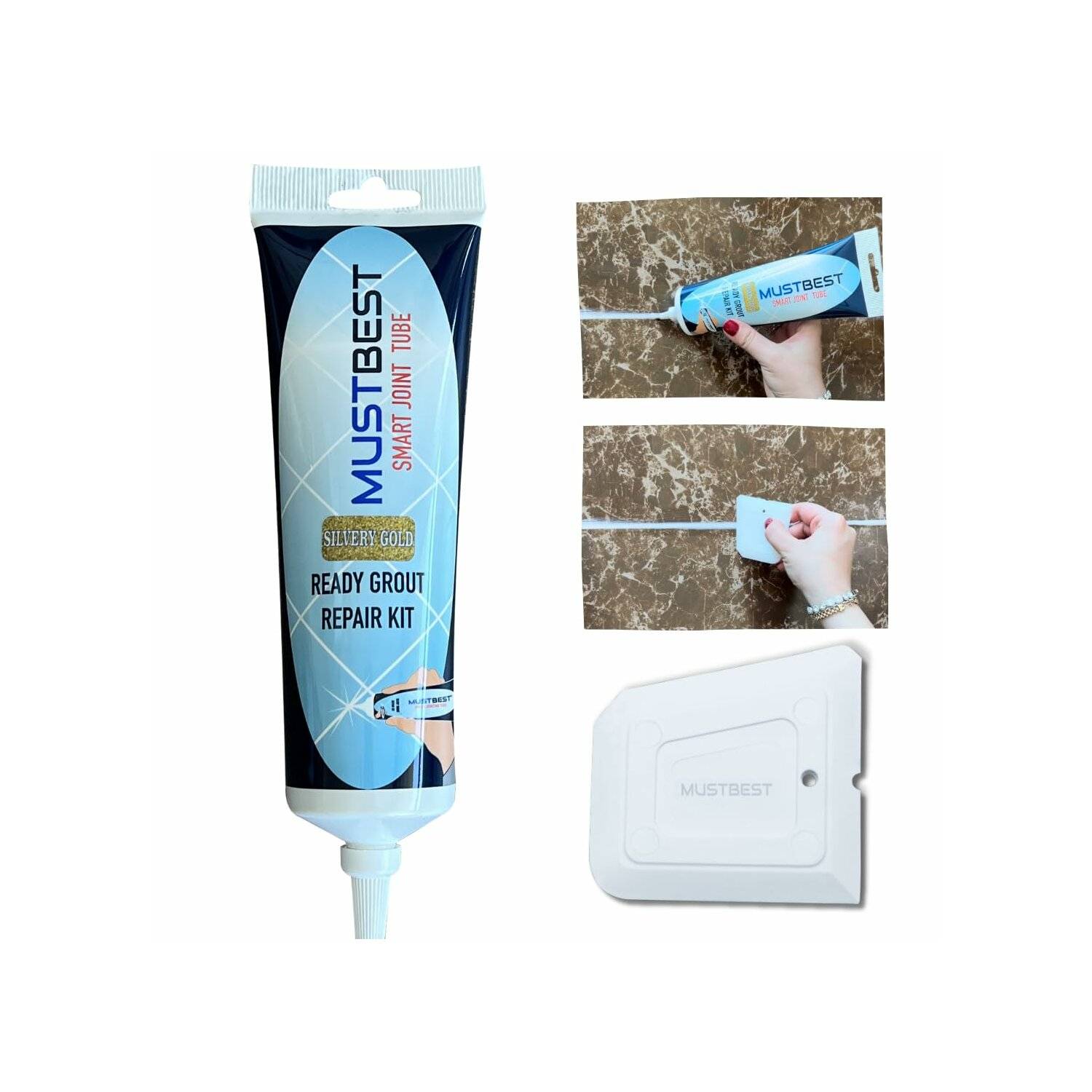 Schnell trocknendes Fliesenmörtelreparatur Füllungen | 250 ml, Gold