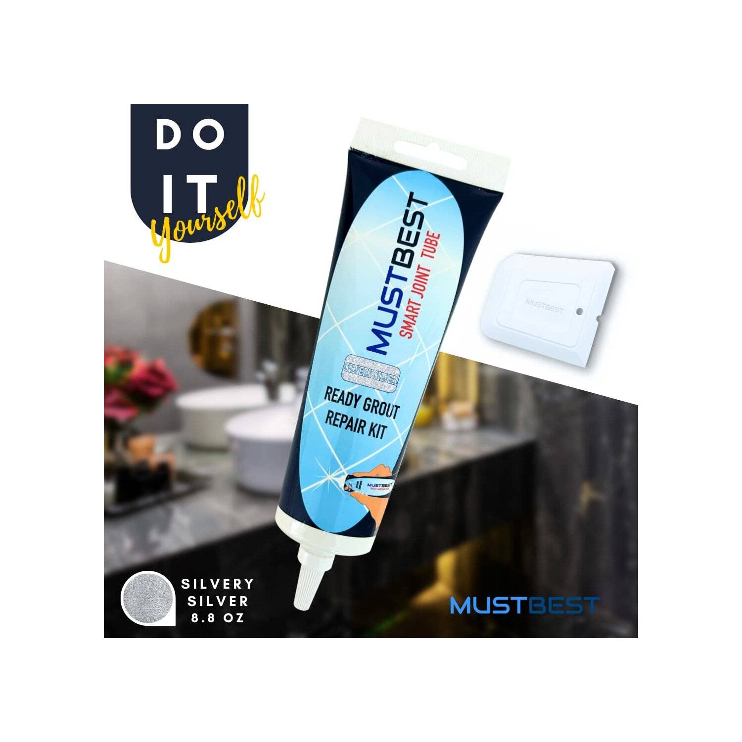 Schnell trocknendes Fliesenmörtelreparatur Füllungen | 250 ml, Silber