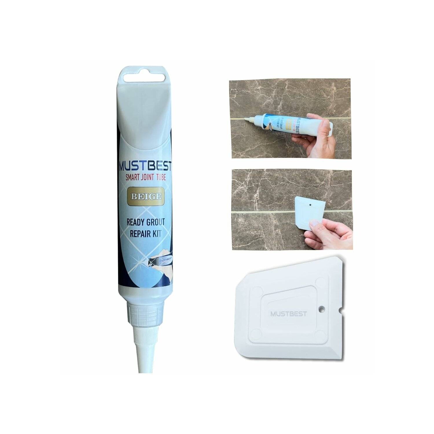 Schnell trocknendes Fliesenmörtelreparatur Füllungen | 250 ml, Beige