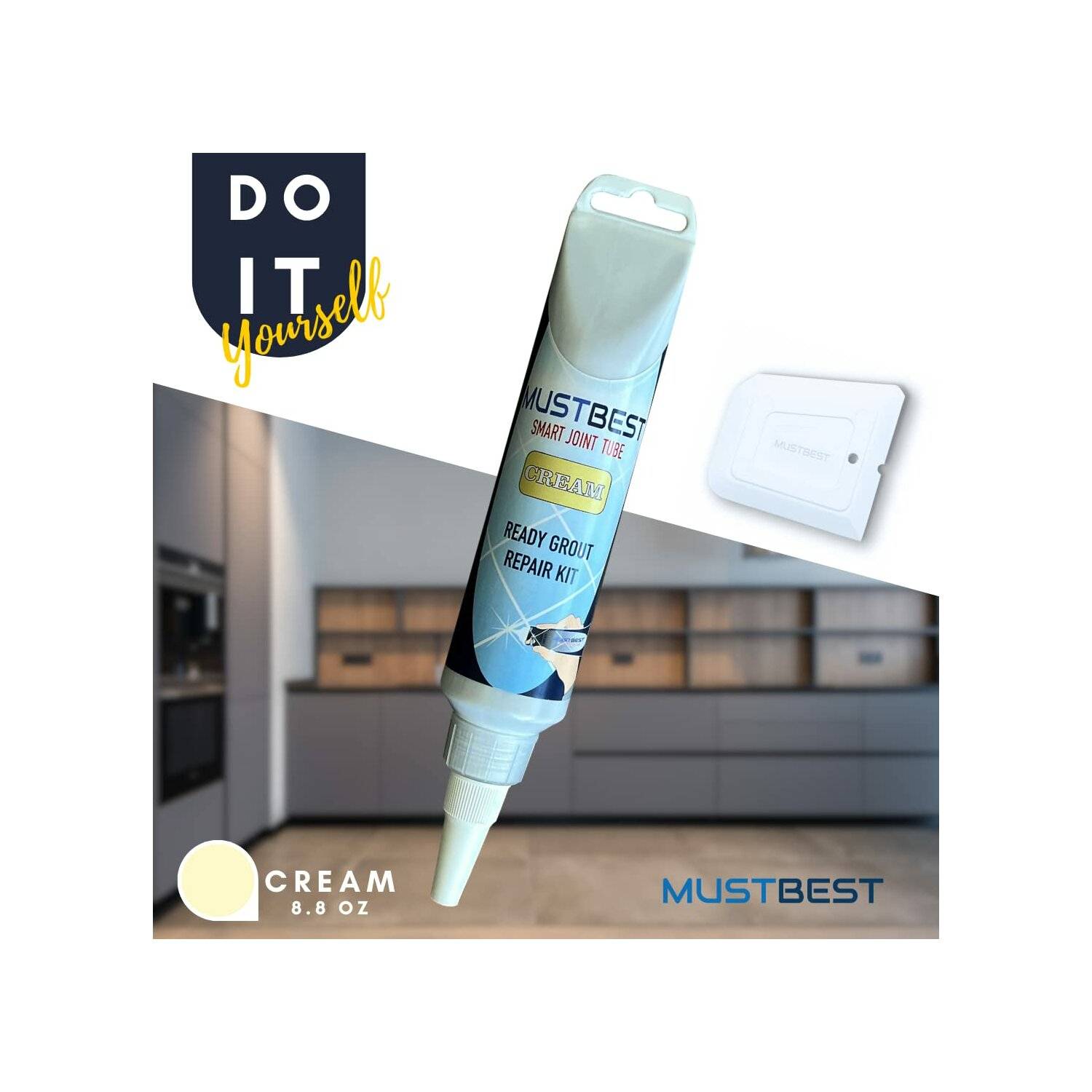 Schnell trocknendes Fliesenmörtelreparatur Füllungen | 250 ml, Cream