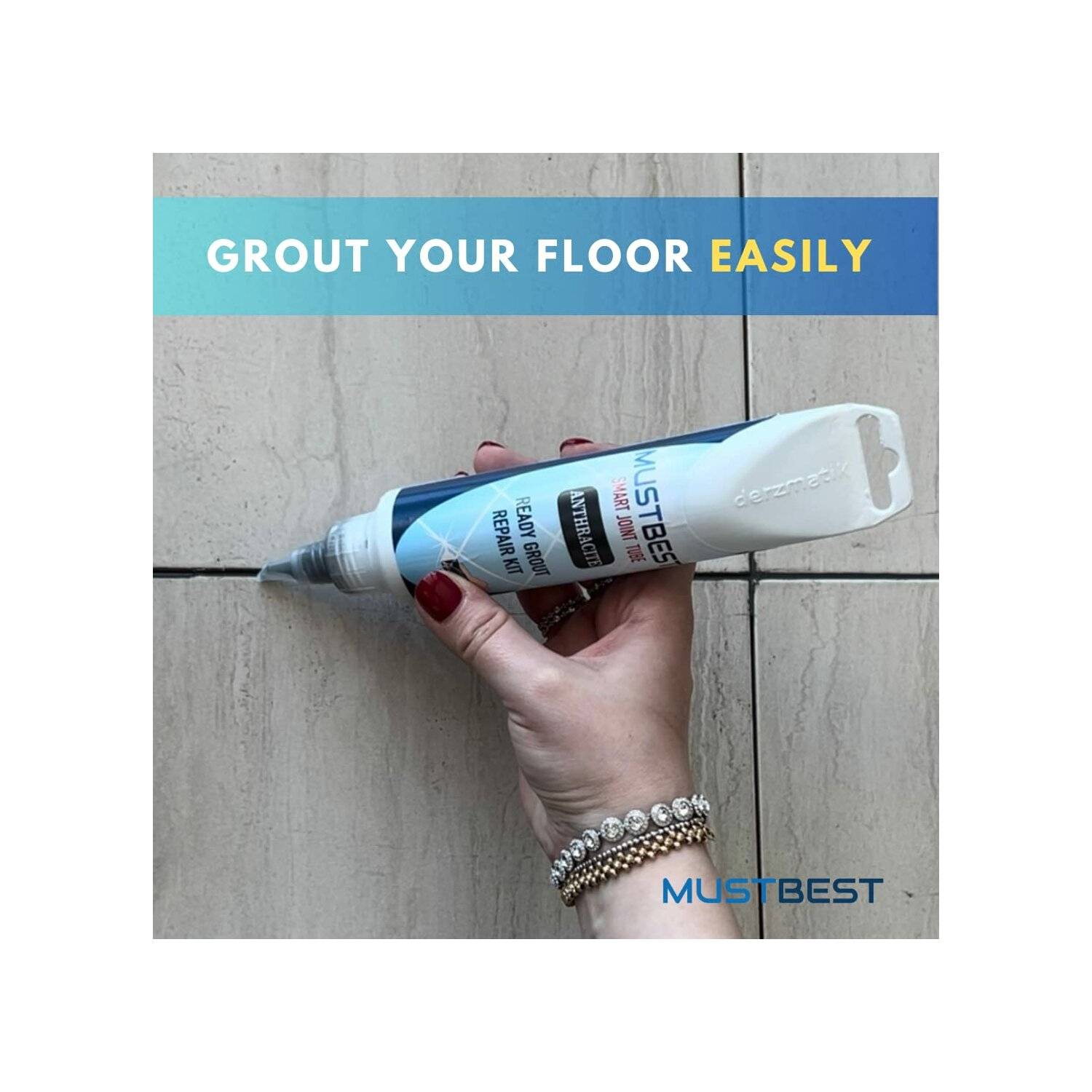 Schnell trocknendes Fliesenmörtelreparatur Füllungen | 250 ml, Anthrazit