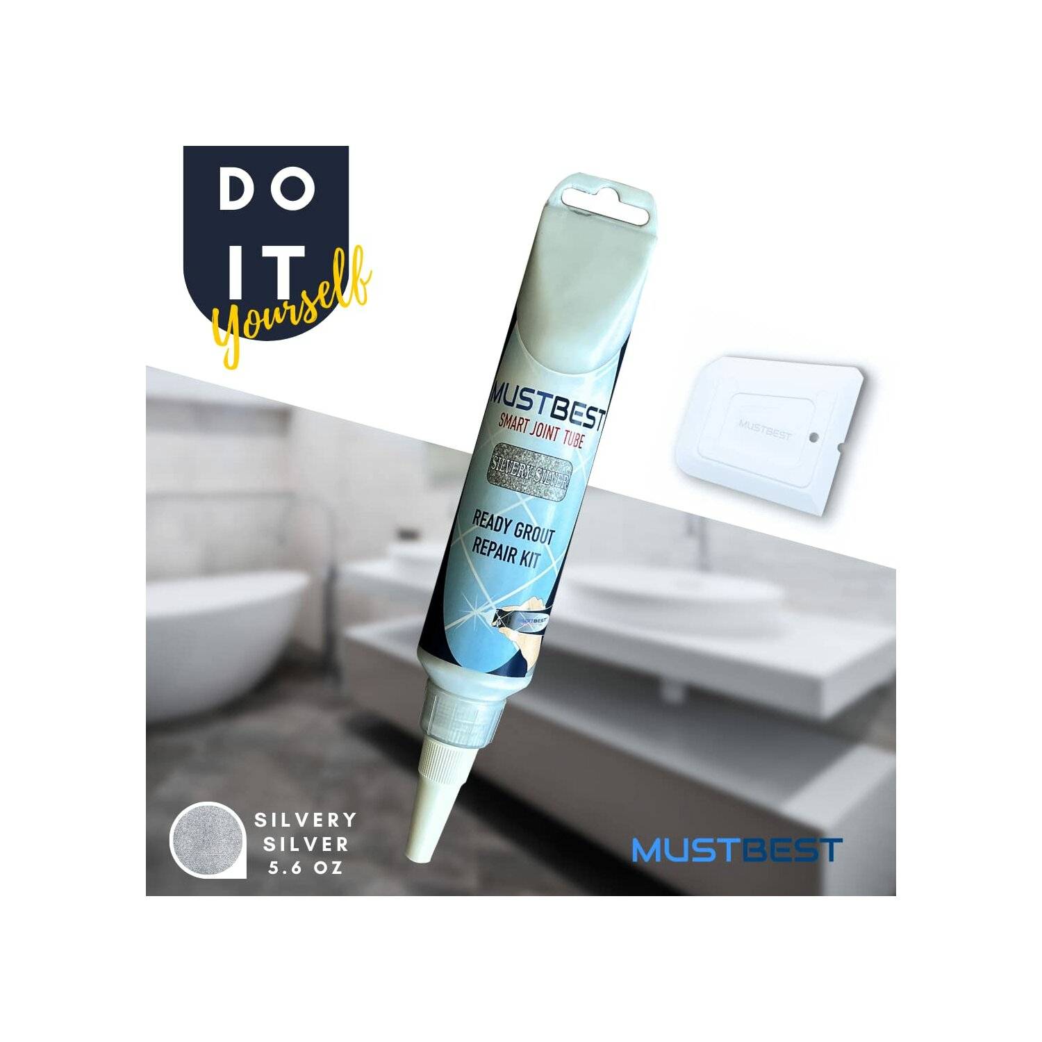 Schnell trocknendes Fliesenmörtelreparatur Füllungen | 160 ml, Silber