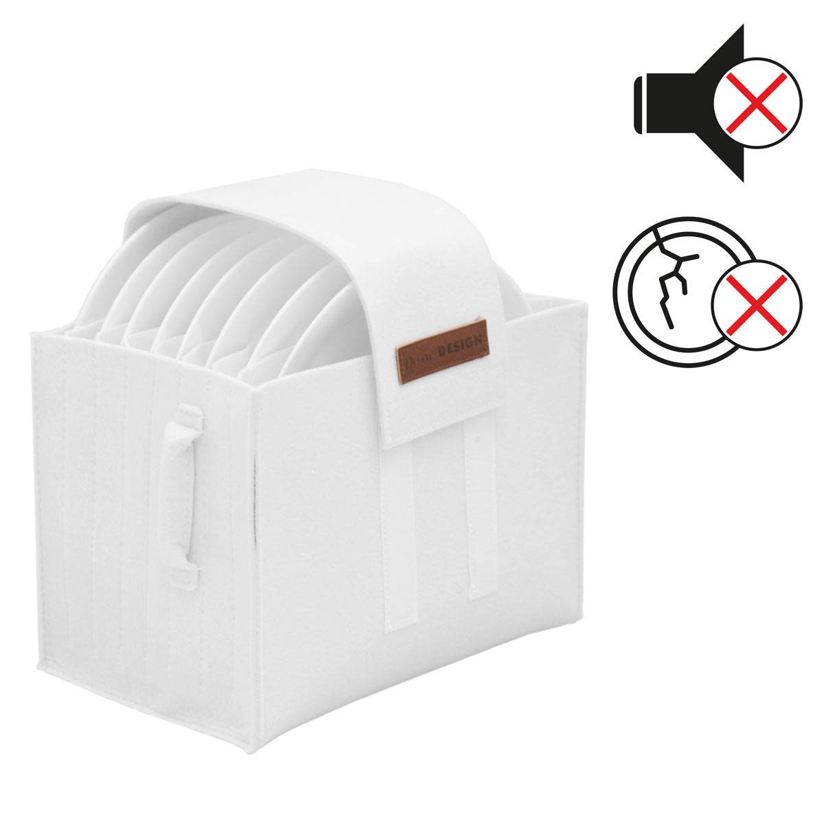 Wohnmobil Tellerhalter Filz für 8 Teller - 27x20x18 Camping Geschirr Organizer