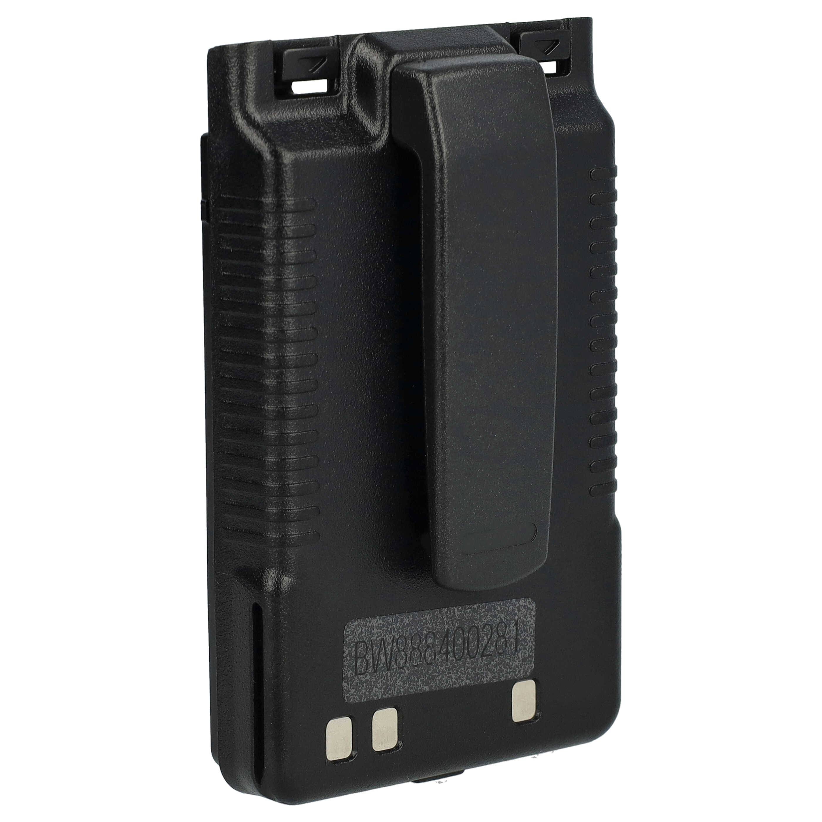 vhbw Akku kompatibel mit Yaesu VX-8R, VX-8GR Funkgerät, Walkie Talkie (2200 mAh, 7,4 V, Li-Ion) + Gürtelclip