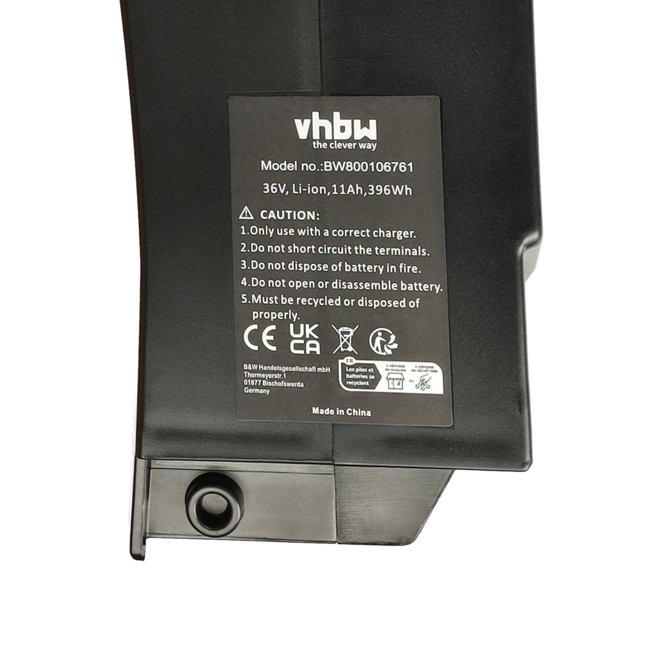 vhbw Akku kompatibel mit Kalkhoff Tasman City 8C 8-G Nexus | für City i7 Roller 7-G Nexus E-Bike (11 Ah, 36 V, Li-Ion) - Schwarz