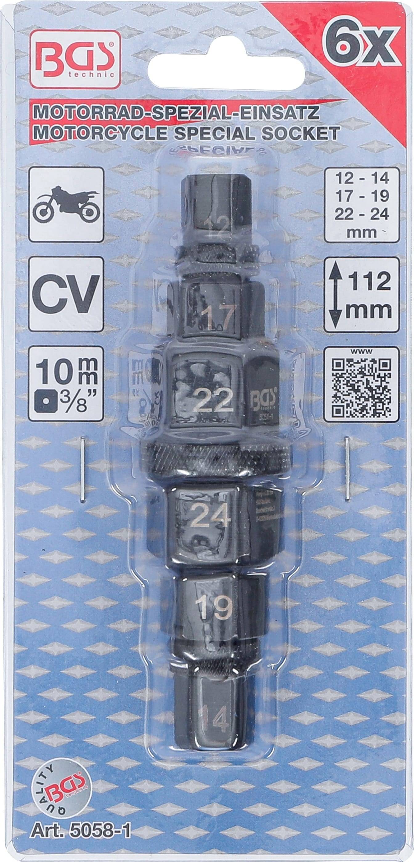 BGS TECHNIC Motorrad-Spezial-Einsatz, 5058-1, 12-24 mm