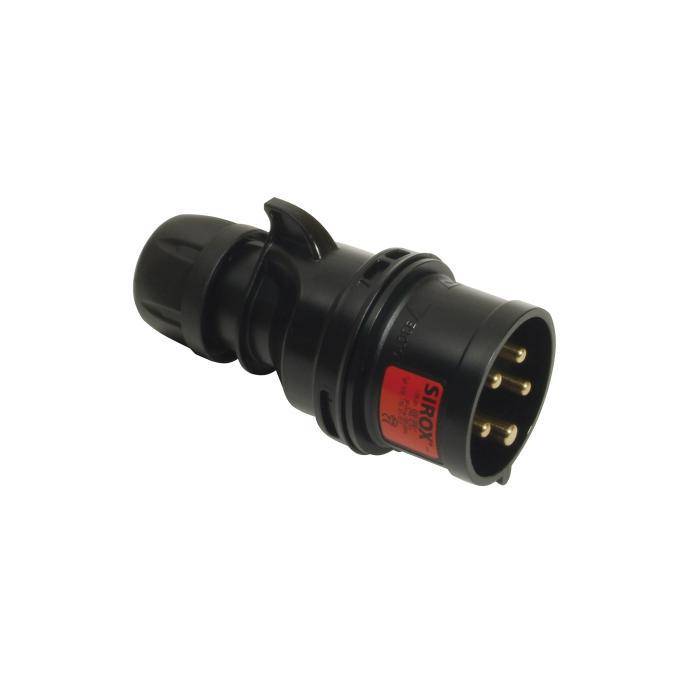 SIROX® CEE-Stecker - 5-polig - Nennspannung 400 V - Nennstrom 32 A - Schutzart IP 44 - Gewicht 0,235 kg - schwarz