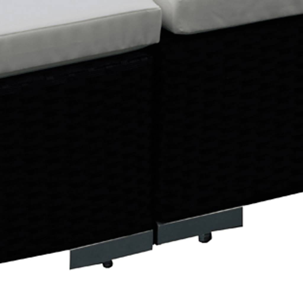 vidaXL 12-tlg. Garten-Lounge-Set mit Kissen Poly Rattan Schwarz