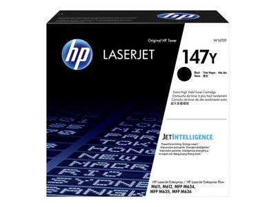 HP 147Y LaserJet Tonerkartusche mit Anzeige von Modell- und Kompatibilitätsdetails. Entwickelt für die Modelle M611, M612, MFP M634, M635, MFP M636.