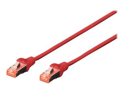 DIGITUS CAT 6 S/FTP Patchkabel, 10 Stück, 0,5m, rot Kabel Patchkabel RJ45 Cat.6