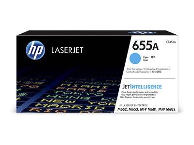 HP LaserJet 655A Cyan-Tonerkassette mit JetIntelligence, kompatibel mit M652, M653, MFP M681, MFP M682 Druckern.