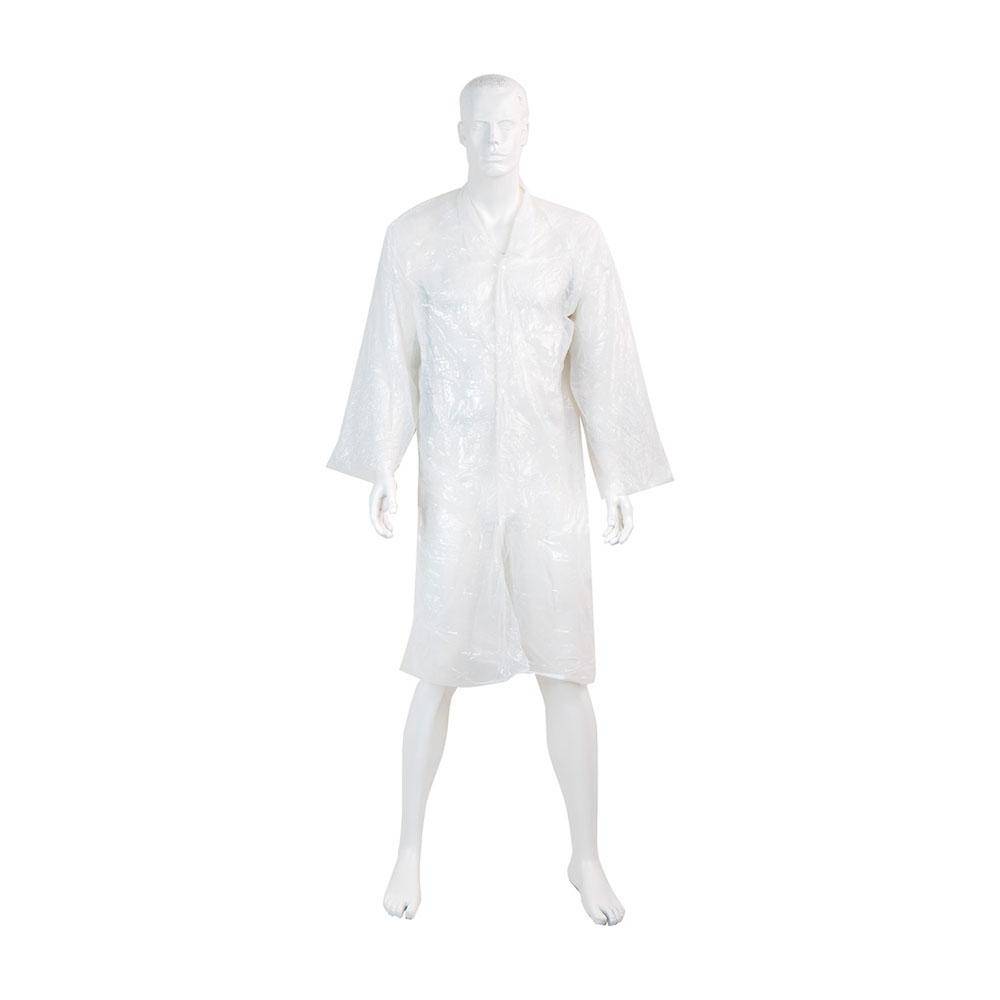 Einmal-Schutzkittel - PE - mit Ärmel - weiß