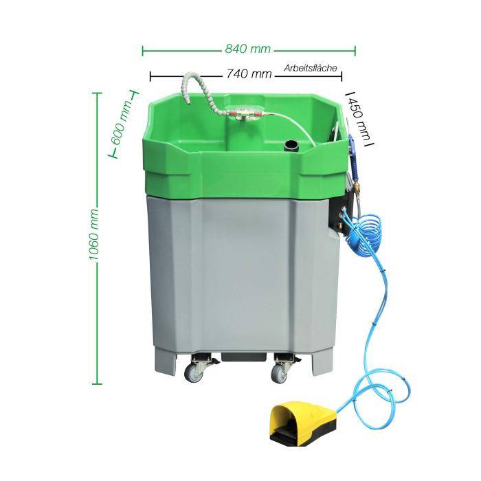PROLAQ Compact - manuelle Reinigungsanlage - mit 3-Stufen Aufbereitungssystem - Füllmenge max. 80 l - Fördermenge 10 l/min.