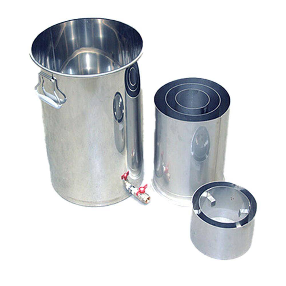 PROLAQ-Umrüstset - Edelstahl - mit Kugelhahn - Inhalt 35 l - Ø 350 mm - Höhe 285 mm