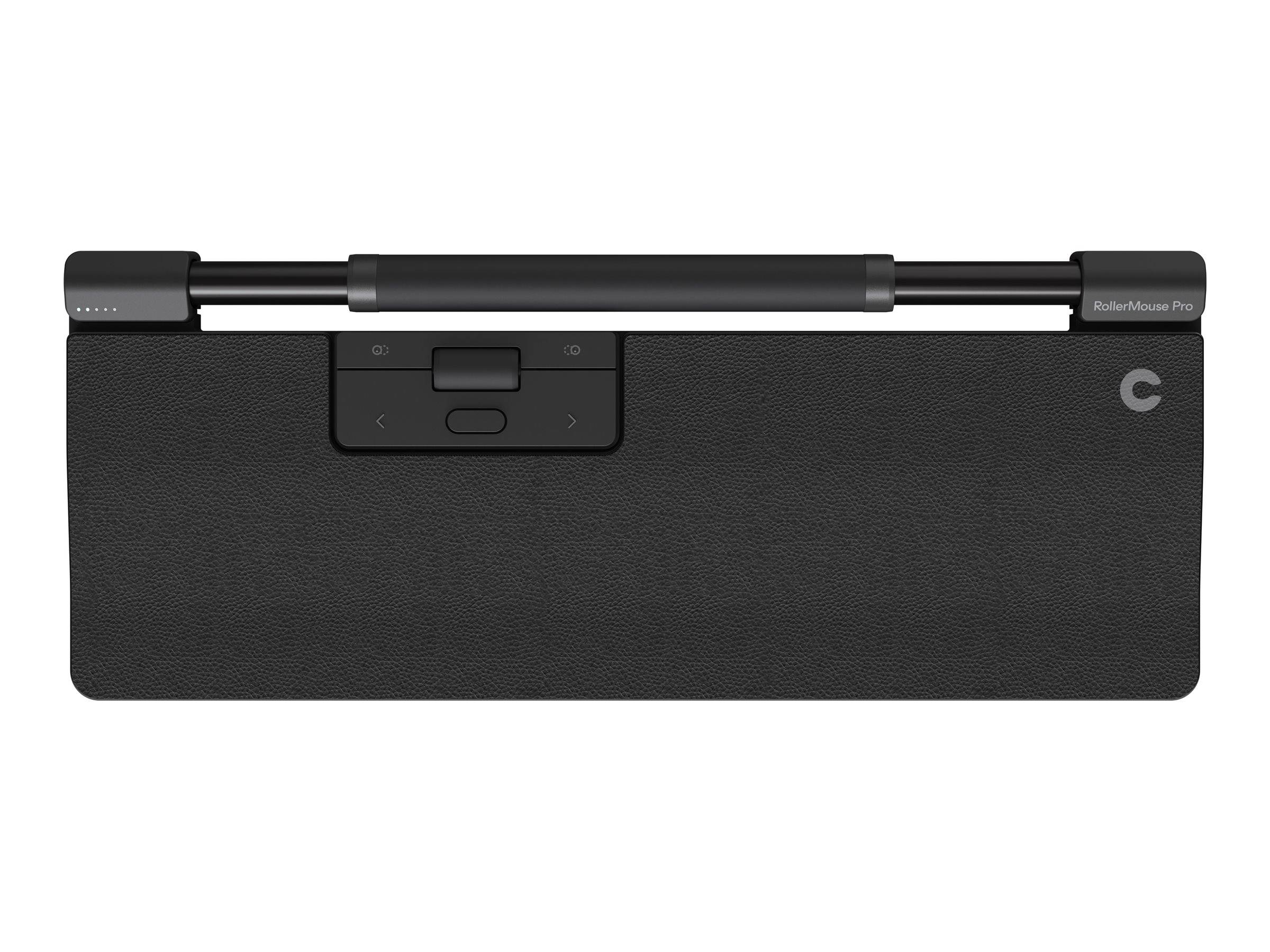 Contour Design RollerMouse Pro (Kabelgebunden) mit Regular Handballenauflage aus veganem Leder - Rollerbar - USB Typ-A - 2800 DPI - Schwarz