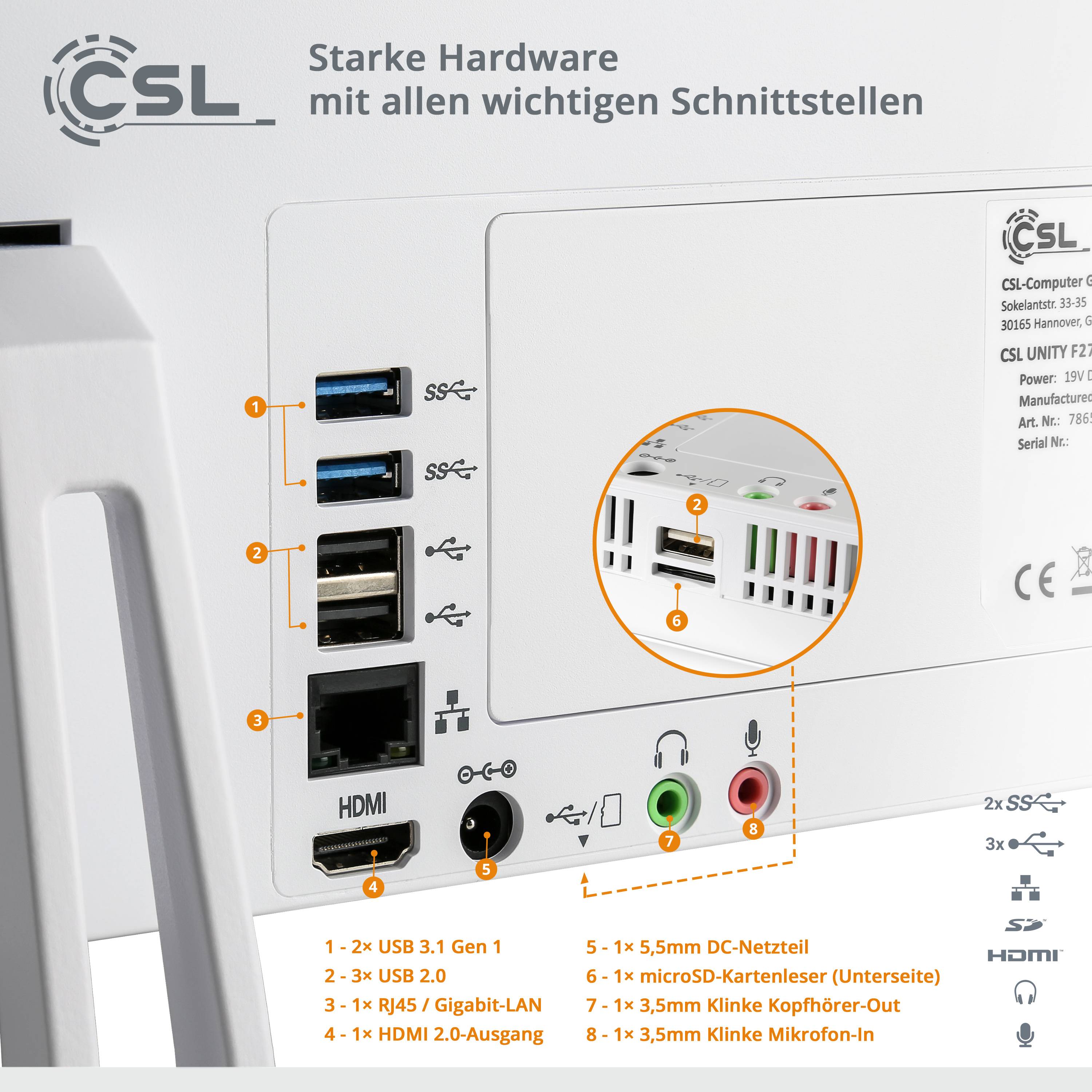 All-in-One-PC CSL Unity F27W-GLS / 512 GB / 16 GB RAM / Win 11 Pro