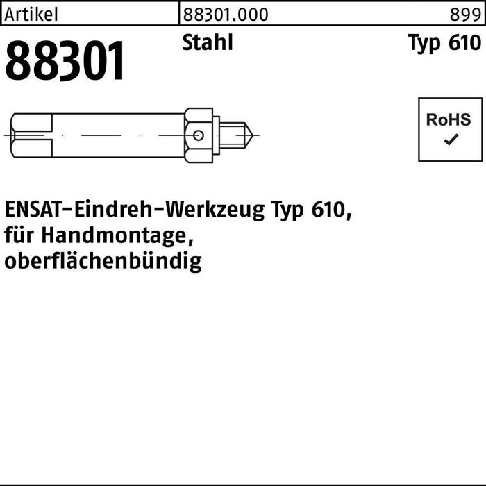 Eindrehwerkzeug R 88301 Typ 610 M6 Stahl 1 Stück ENSAT