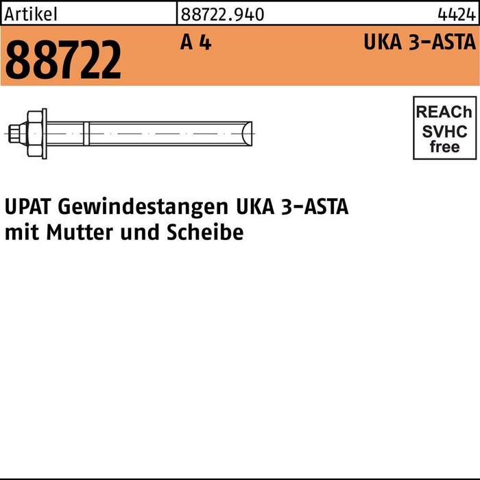 Ankerstange R 88722 ASTA M8x110 A 4 10 Stück UPAT