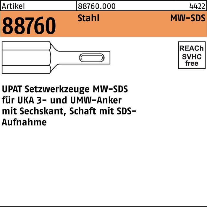 Setzwerkzeug R 88760 MW-SDS M8-M16 Stahl 1 Stück UPAT
