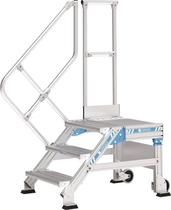 Treppenpodest Stufenbreite 1000mm senkr.H.max.400mm A.951mm 45Grad ZARGES