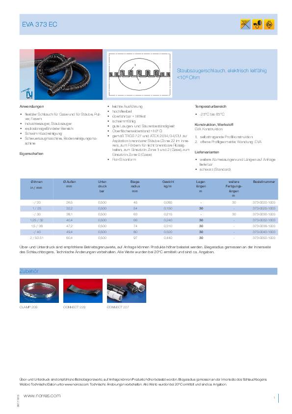 Staubsaugerschlauch ID 25mm AD 32,20mm 3.6mm L.30m