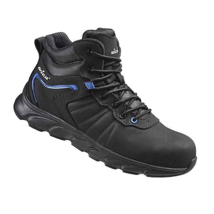 Sicherheitsstiefel Mathi Gr.42 schwarz/blau S3 SRC EN20345 Leder WICA