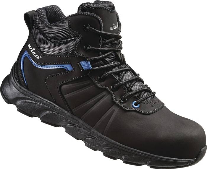 Sicherheitsstiefel Mathi Gr.43 schwarz/blau S3 SRC EN20345 Leder WICA