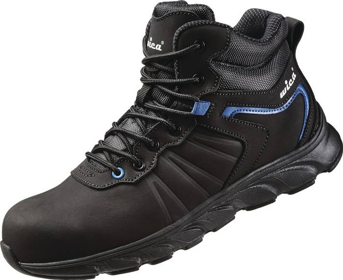 Sicherheitsstiefel Mathi Gr.42 schwarz/blau S3 SRC EN20345 Leder WICA