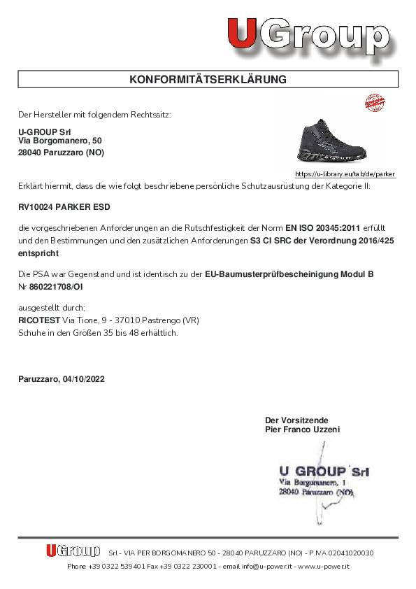 Sicherheitsstiefel PARKER Gr.43 W.11 schwarz S3S CI FO SR ESD EN ISO 20345:2022
