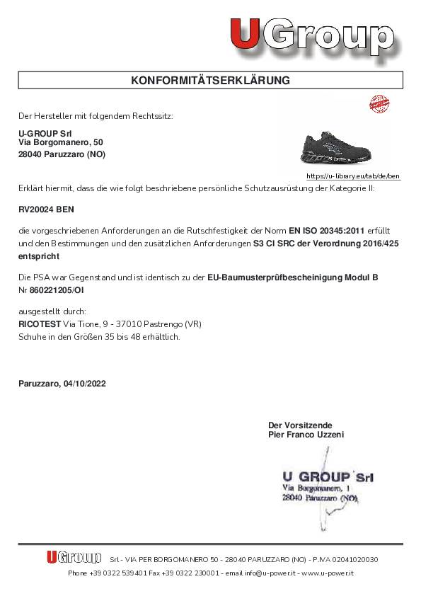Sicherheitsschuh BEN Gr.45 W.11 schwarz/grau S3S CI FO SR ESD EN ISO 20345:2022