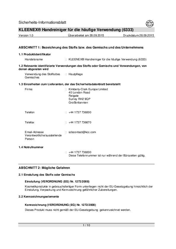 Seifencreme 6333 1l f.Spender 9000 474 121 mild,transp.KLEENEX