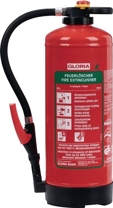 Schaumfeuerlöscher 9l Aufladegerät Brandkl.43 A 183 B m.Wandh.GLORIA