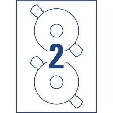 Avery Zweckform CD/DVD-Etikett L6043-25 117mm weiß 50 St./Pack.