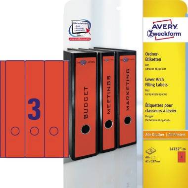 Avery Zweckform Ordneretikett L4752-20 lang/breit rt 60 St./Pack.