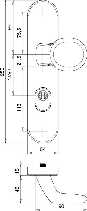 Schutzgarnitur Logo 8745/0272 VA EST 72mm 35-45mm EDI
