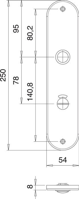 Renovierschild 206 WC VA EST WC Entf.78mm EDI