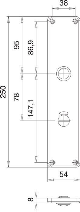 Renovierschildpaar 220 WC VA F00 WC Entf.78mm EDI
