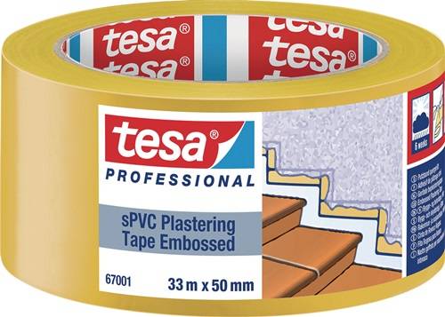 tesa SE PVC Putzband 67001 quergerillt gelb L.33m B.50mm TESA 67001-00001-00