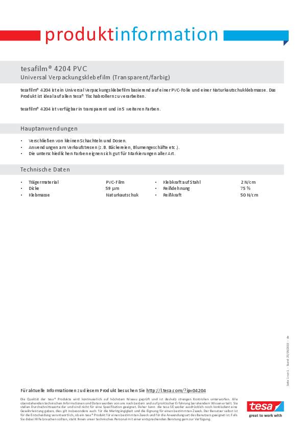 Klebeband tesafilm® 4204 farblos L.33m B.15mm Rl.TESA