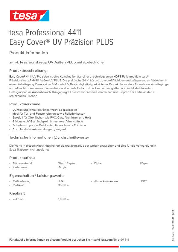 Folienband Easy Cover® 4411 UV Präzision Plus L.33m B.550mm Rl.TESA
