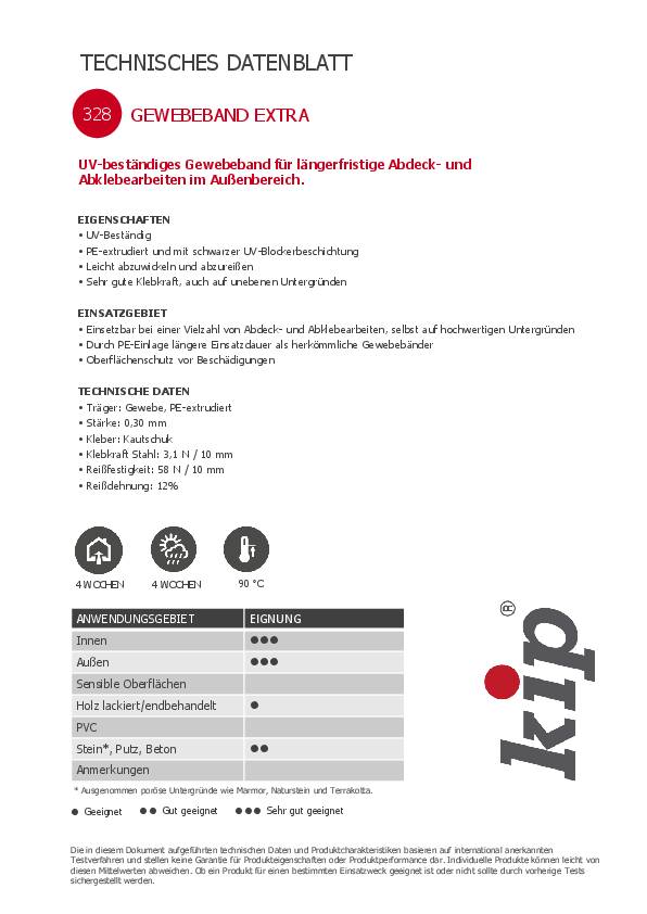 Gewebeband Extra 328 hellgrau L.25m B.18mm Rl.KIP