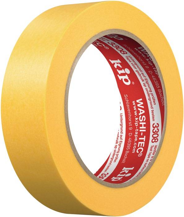 Abdeckband 3308 WASHI-TEC®Premium Plus Goldkrepp® glatt gelb L.50m B.30mm Rl.KIP