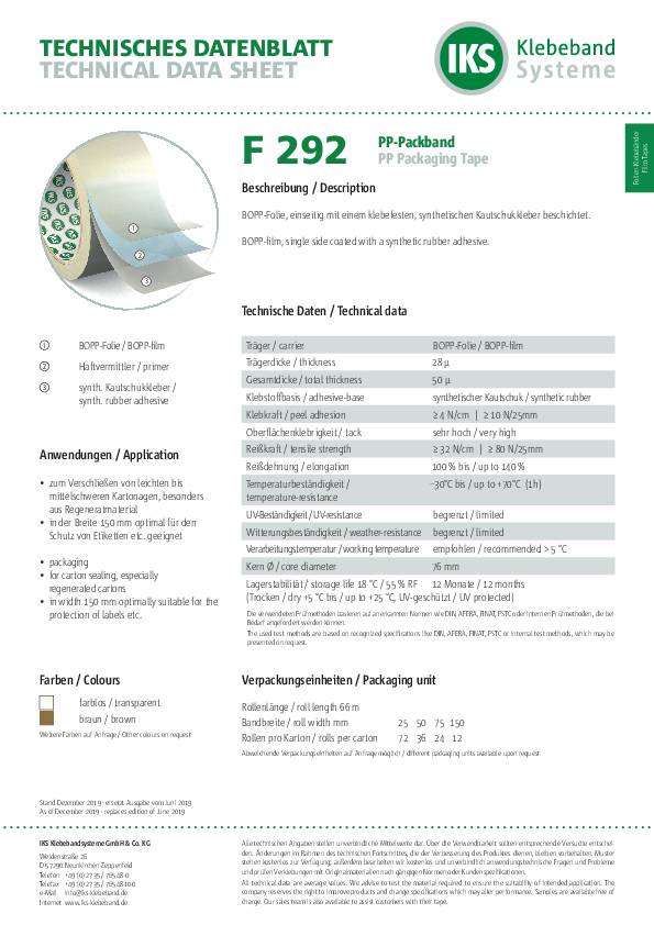 Etikettenschutzfolie F292 farblos L.66m B.150mm IKS