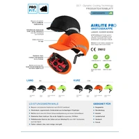 Anstoßkappe Airlite Pro 54-64cm neonorange Schirmlänge 5cm EN 812:2012 PRO FIT Anstoßkappe Airlite Pro 54-64cm neonorange Schirmlänge 5cm EN 812:2012 PRO FIT