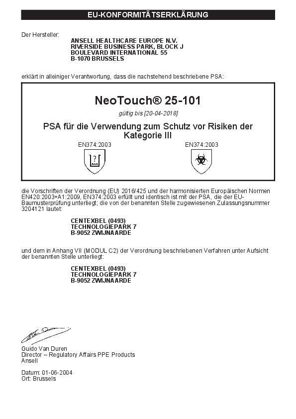 Einw.-Handsch.Microflex NeoTouch® 25-101 Gr.7,5-8 hellgrün Neopren 100 St./Box
